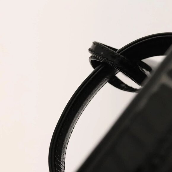 CHANEL Vanity Hand Bag Enamel 2way Black Gold CC Auth 130982 - Picture 9 of 16